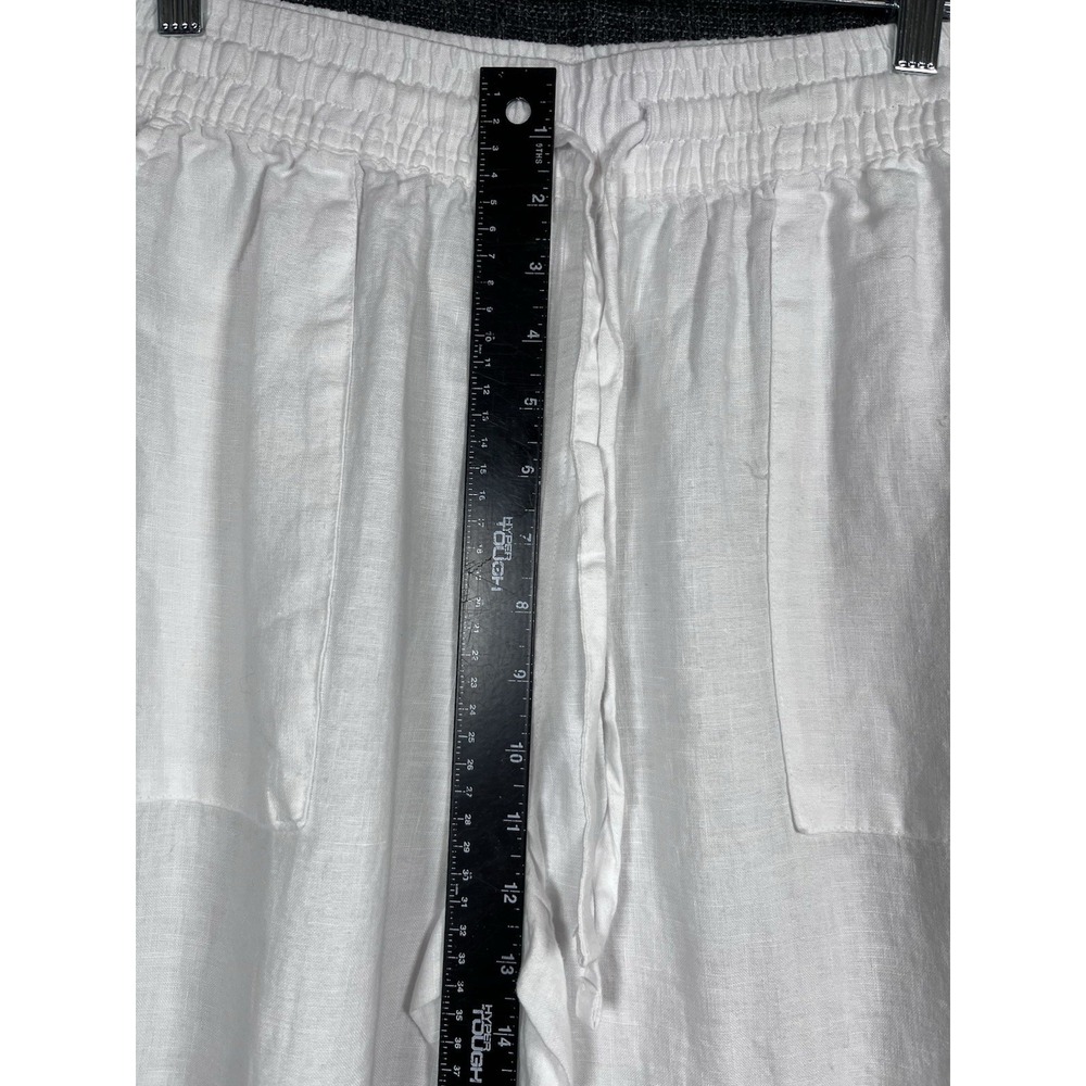New SIGRID OLSEN Sz M Linen Pants White Wide Leg Pull On Women Boho Vacation NWT - Picture 6 of 12